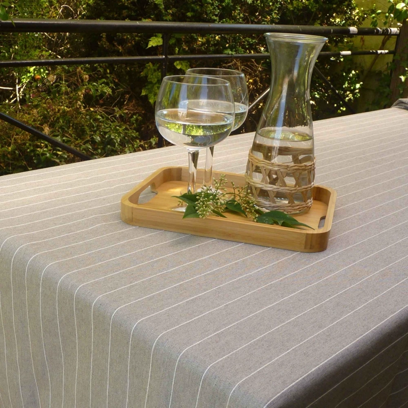 MANTEL MUNDAKA RAYAS TAUPE 157X227 CM - 3