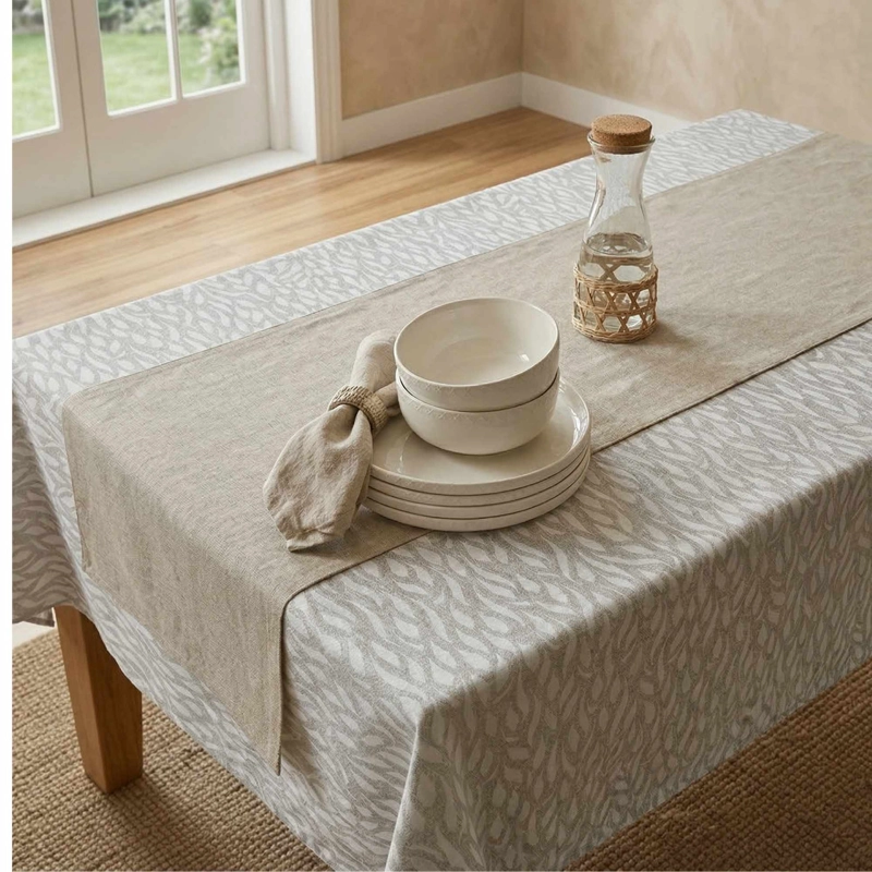 MANTEL DE ALGODON WAVE GRIS 177X277 CM - 1