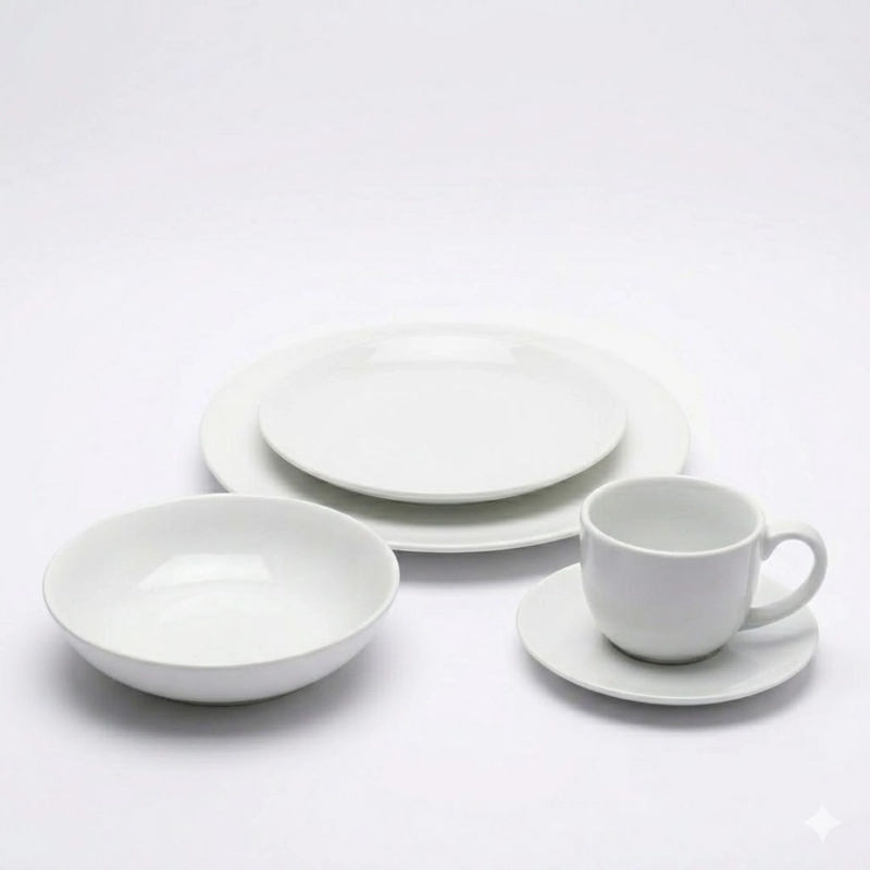 JUEGO DE LOZA 20 PIEZAS VAJILLA PORCELANA CHLOE - 6