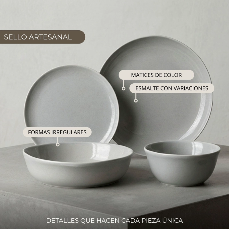 VAJILLA CERAMICA SALAMANCA 16 PIEZAS PARA 4 PERSONAS - 2