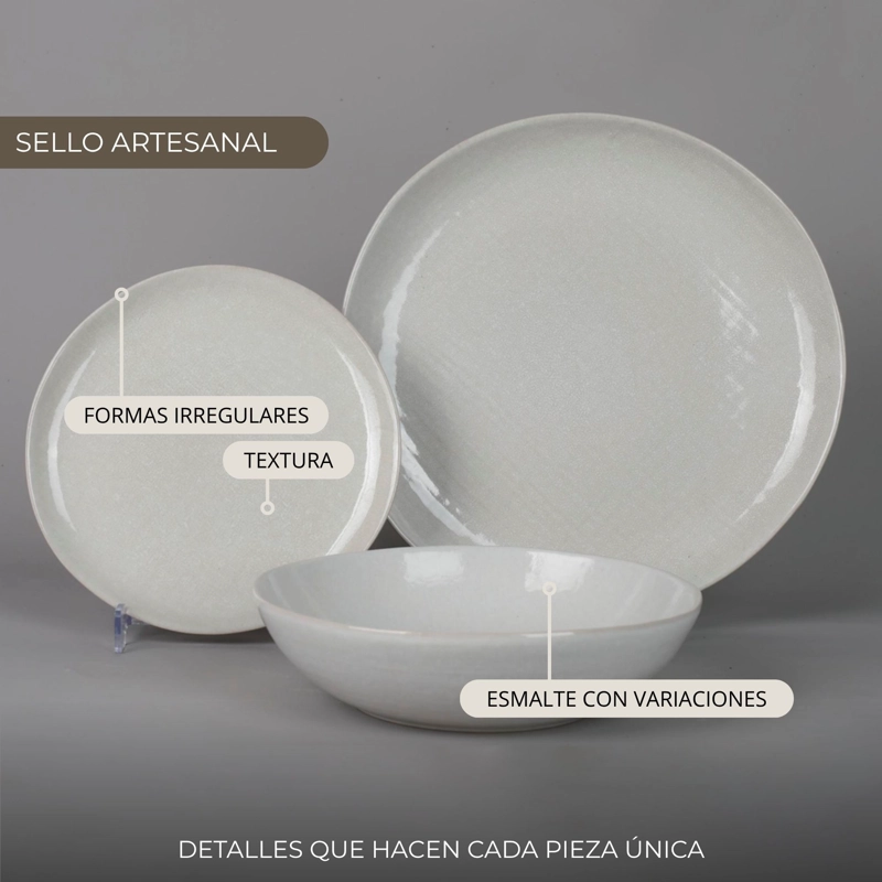 VAJILLA CERAMICA SPLIT 18 PIEZAS PARA 6 PERSONAS - 2