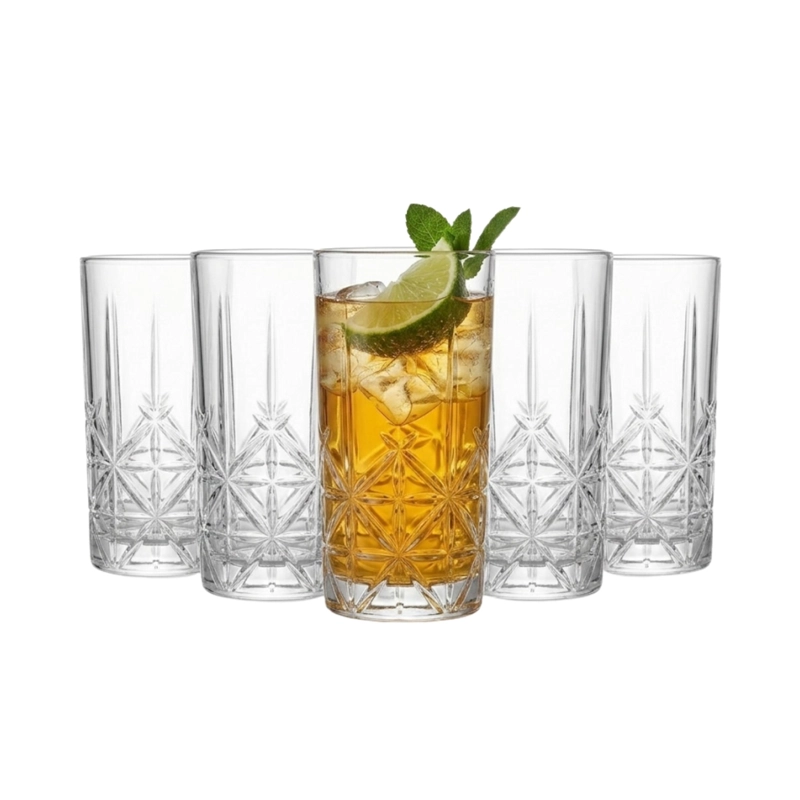 SET 6 VASOS TALLADOS LONGDRINK 500 ML - 1