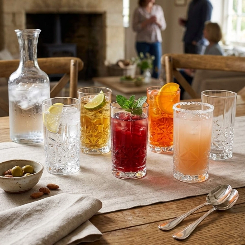 SET 6 VASOS TALLADOS LONGDRINK 500 ML - 2