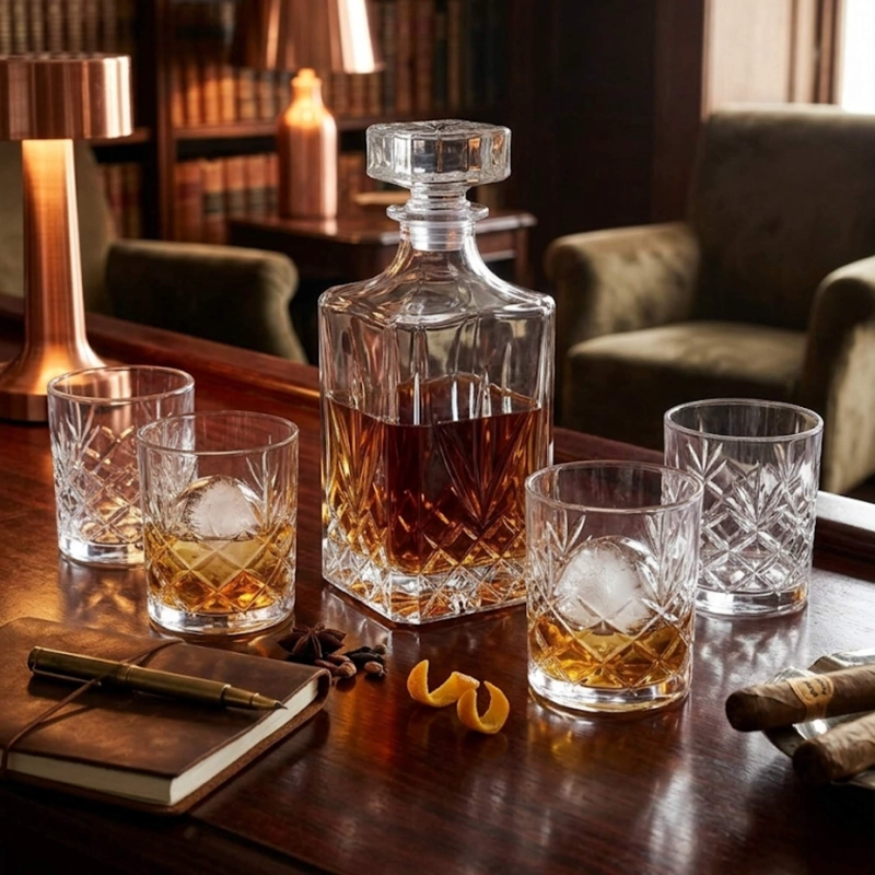 SET BOTELLA 1LT Y 4 VASOS WHISKY 325 ML - 1