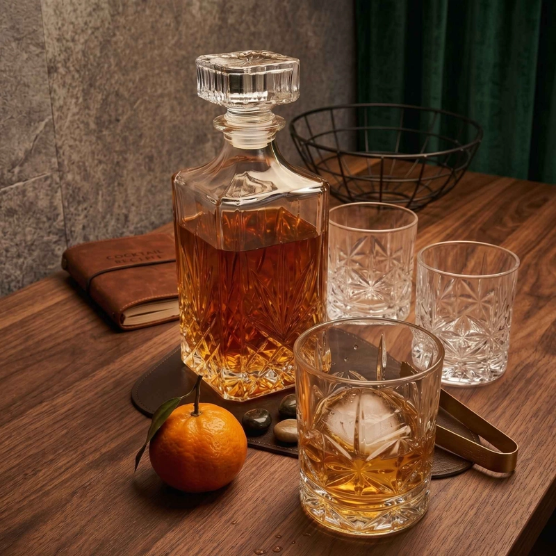 SET BOTELLA 1LT Y 4 VASOS WHISKY 325 ML - 2