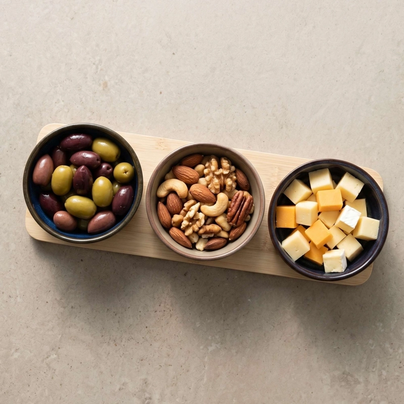 SET 3 BOWLS CERAMICA REDONDOS EN BANDEJA BAMBOO 28 CM - 4