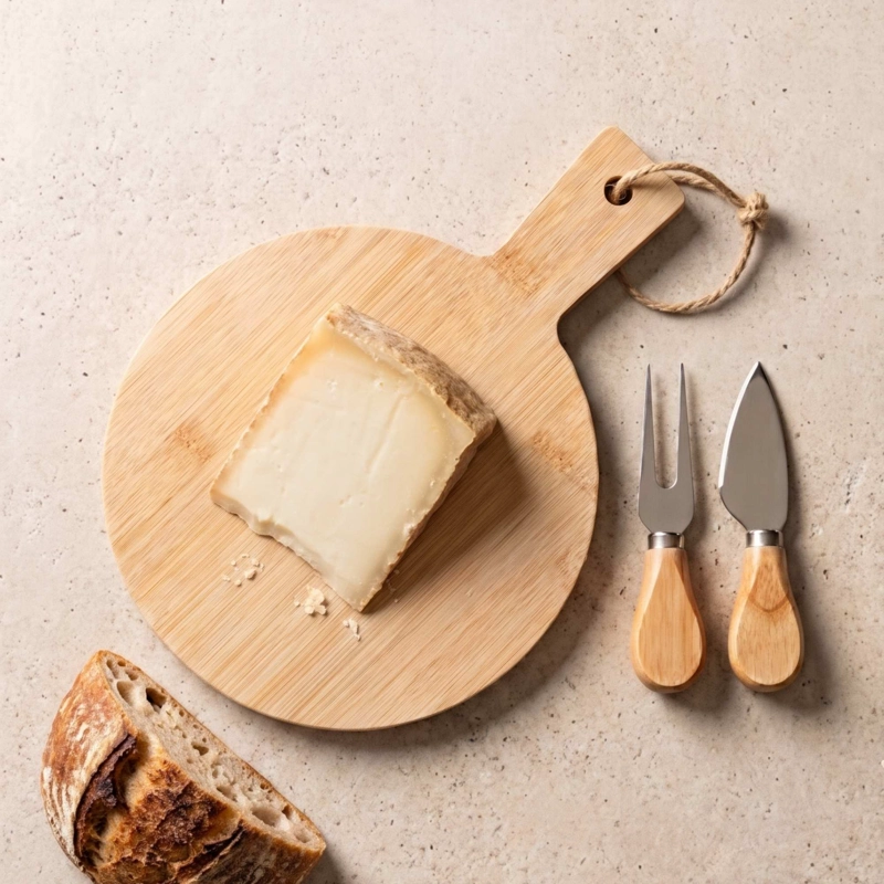SET TABLA DE BAMBOO CON 2 CUCHILLOS QUESO 25X18 CM - 2