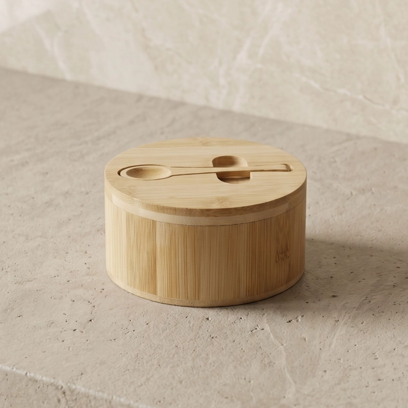 AZUCARERO DE BAMBOO CON CUCHARA 12 CM - 1