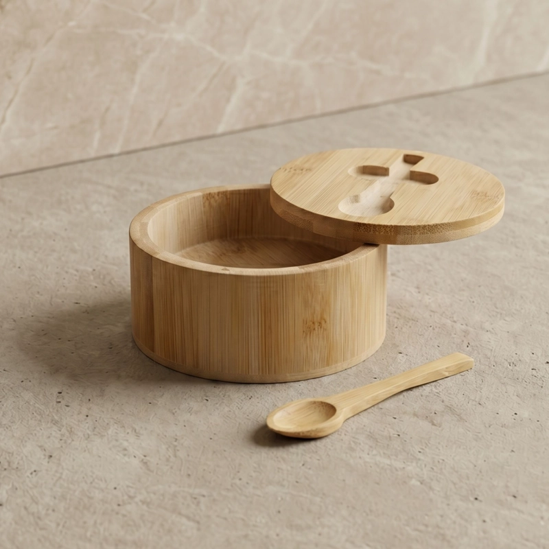 AZUCARERO DE BAMBOO CON CUCHARA 12 CM - 3