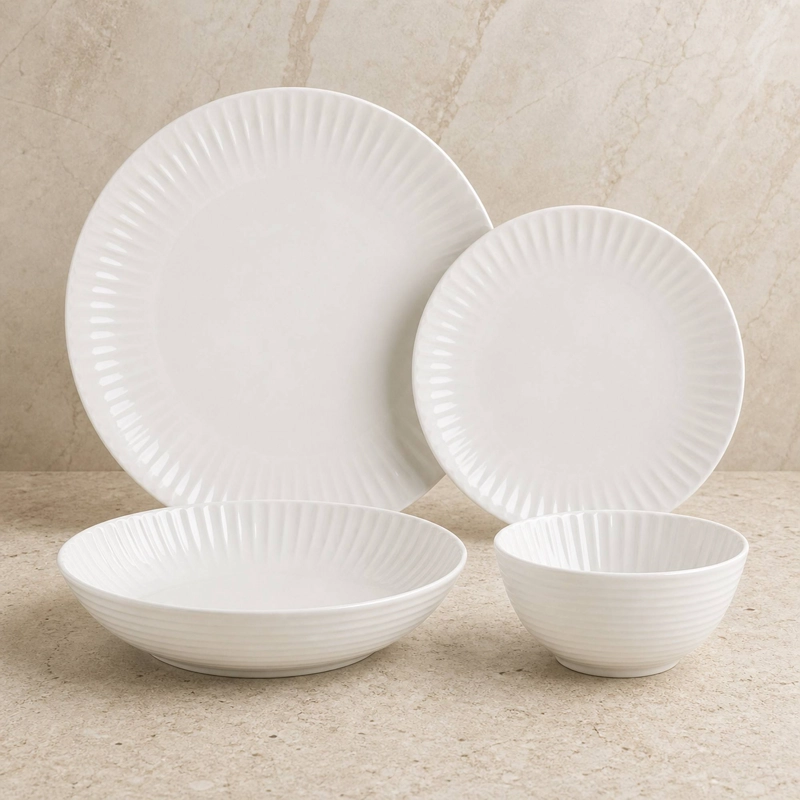 VAJILLA CERAMICA RODAS 24 PIEZAS PARA 6 PERSONAS - 1