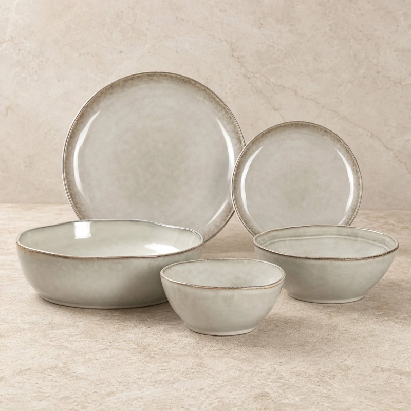 VAJILLA CERAMICA CRETA 30 PIEZAS PARA 6 PERSONAS - 1