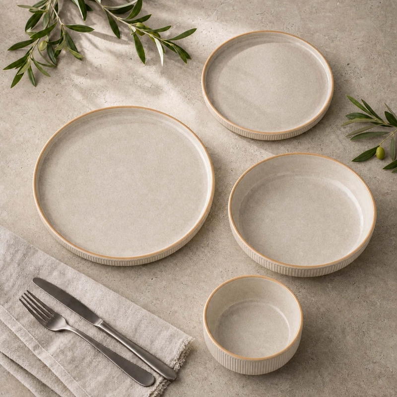 VAJILLA CERAMICA E FESO 24 PIEZAS PARA 6 PERSONAS - 3