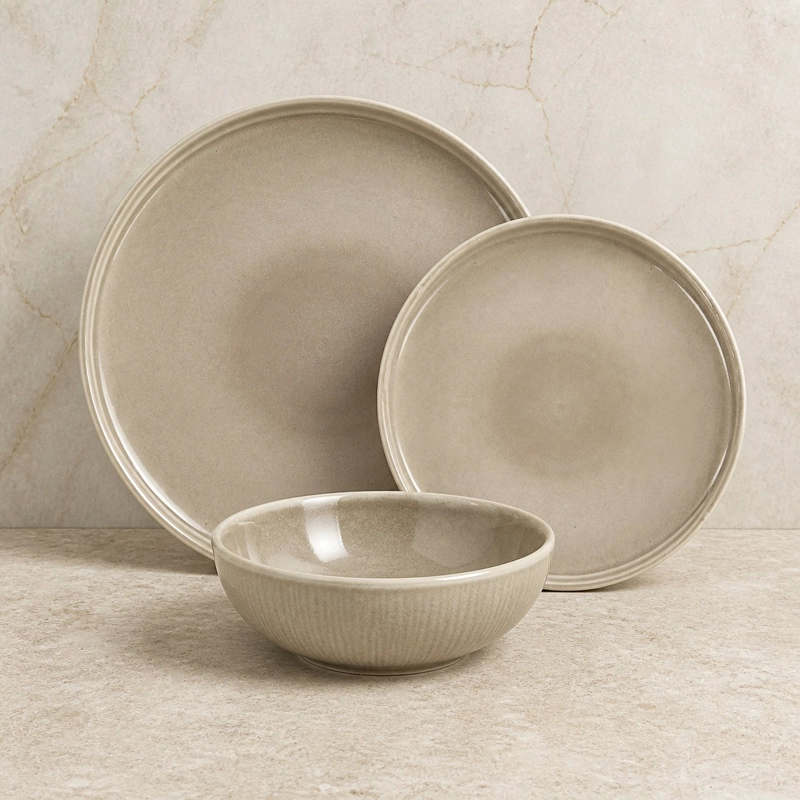 VAJILLA CERAMICA NAZCA 18 PIEZAS PARA 6 PERSONAS - 1