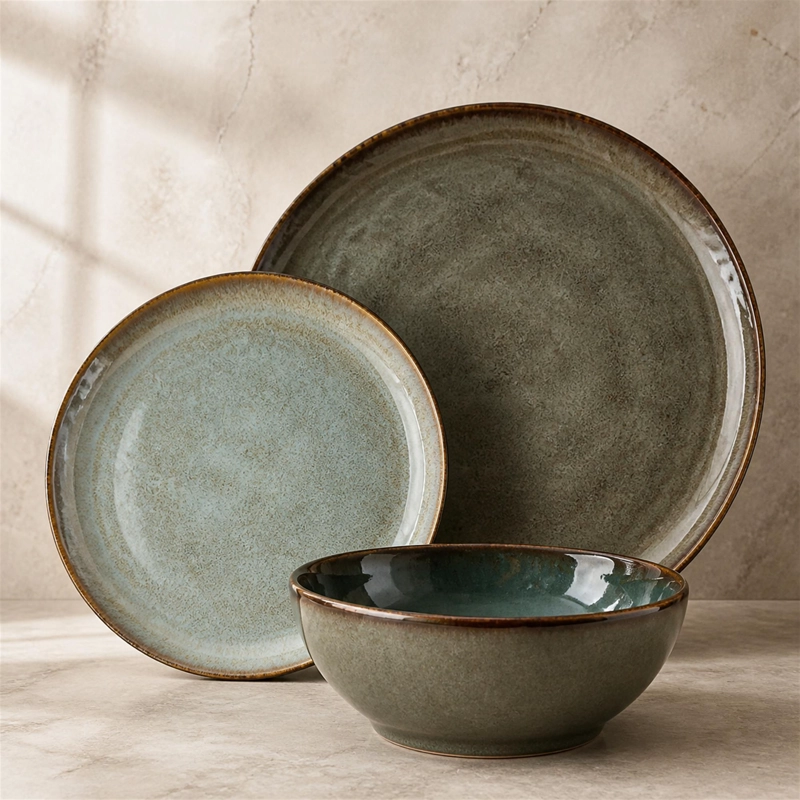 VAJILLA CERAMICA BELFAST 18 PIEZAS PARA 6 PERSONAS - 1