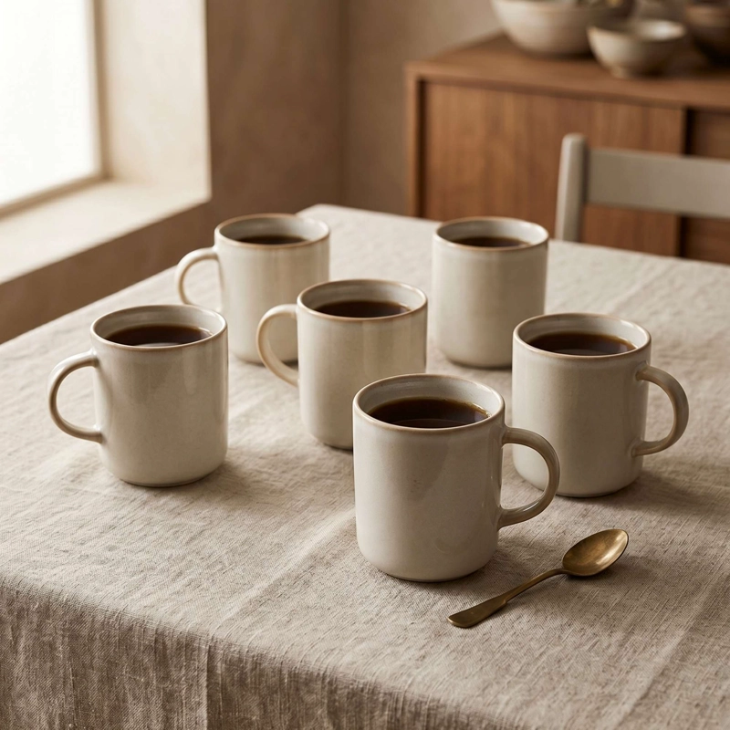 SET 6 TAZAS MUG CERAMICA LUXOR 380 ML - 1