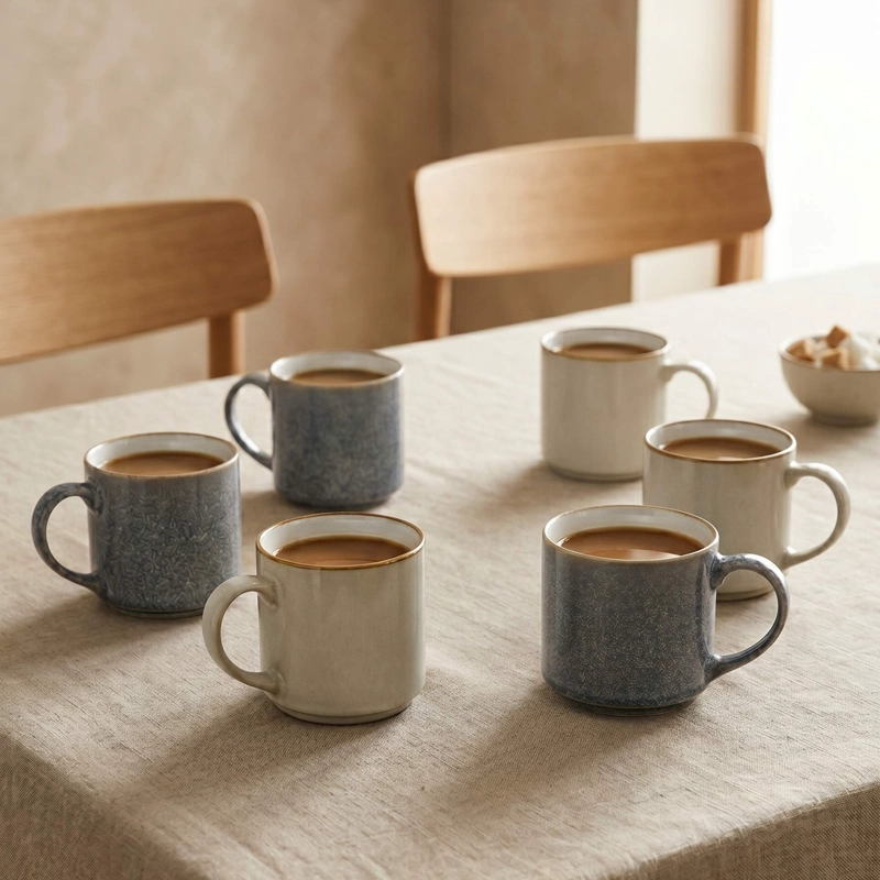 SET 6 TAZAS CERAMICA UYUNI 500 ML XL - SURTIDO 2 MODELOS - 2