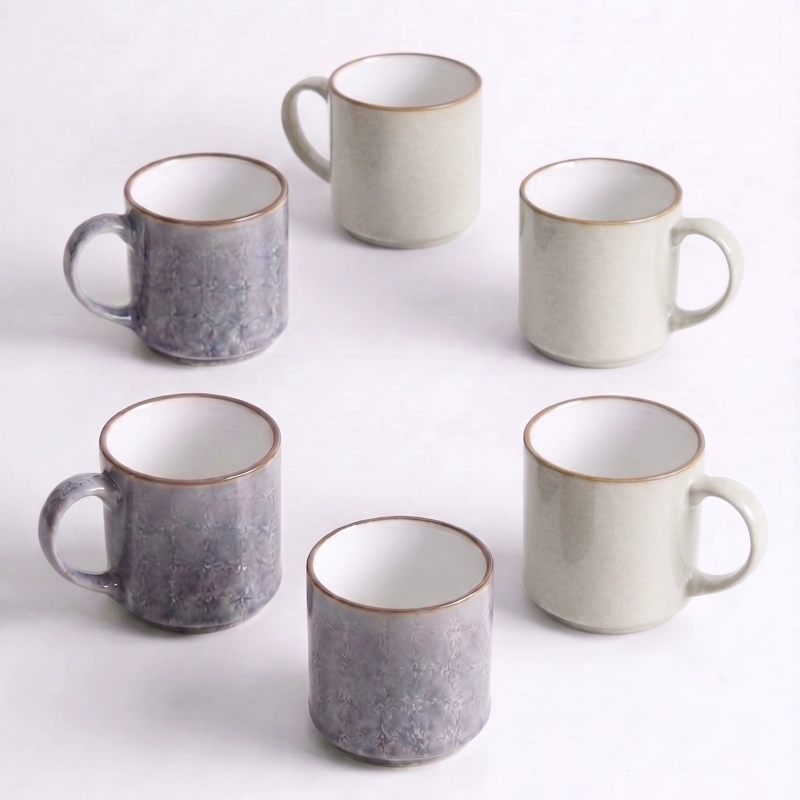 SET 6 TAZAS CERAMICA UYUNI 500 ML XL - SURTIDO 2 MODELOS - 6