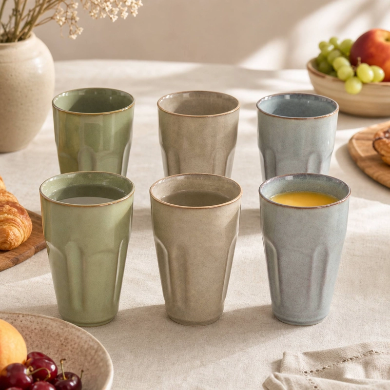 SET 6 VASOS CERAMICA MANCORA 350 ML - SURTIDO 3 MODELOS - 2