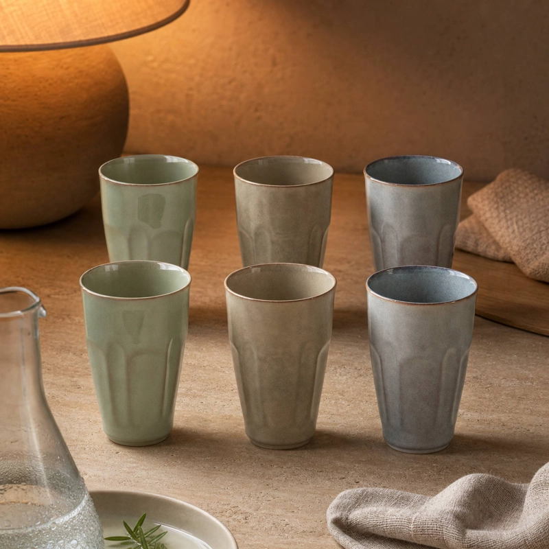 SET 6 VASOS CERAMICA MANCORA 350 ML - SURTIDO 3 MODELOS - 5