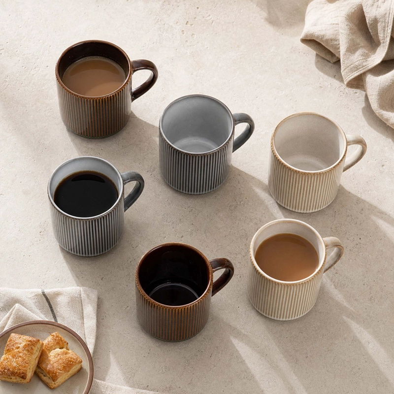 SET 6 TAZAS MUG CERAMICA VIK 350 ML - SURTIDO 3 MODELOS - 3