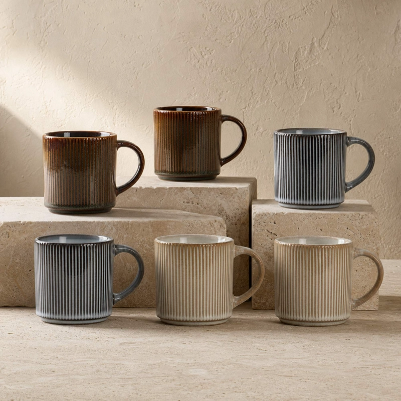 SET 6 TAZAS MUG CERAMICA VIK 350 ML - SURTIDO 3 MODELOS - 4