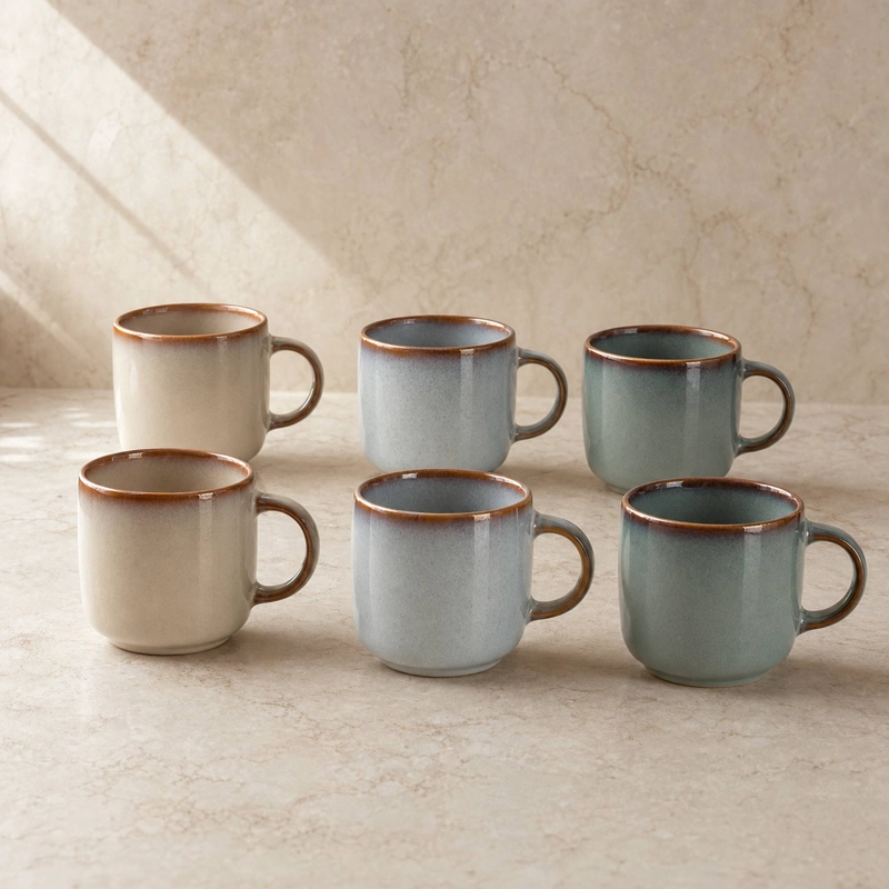 SET 6 TAZAS MUG CERAMICA CHILOE  380 ML - SURTIDO 3 MODELOS - 1