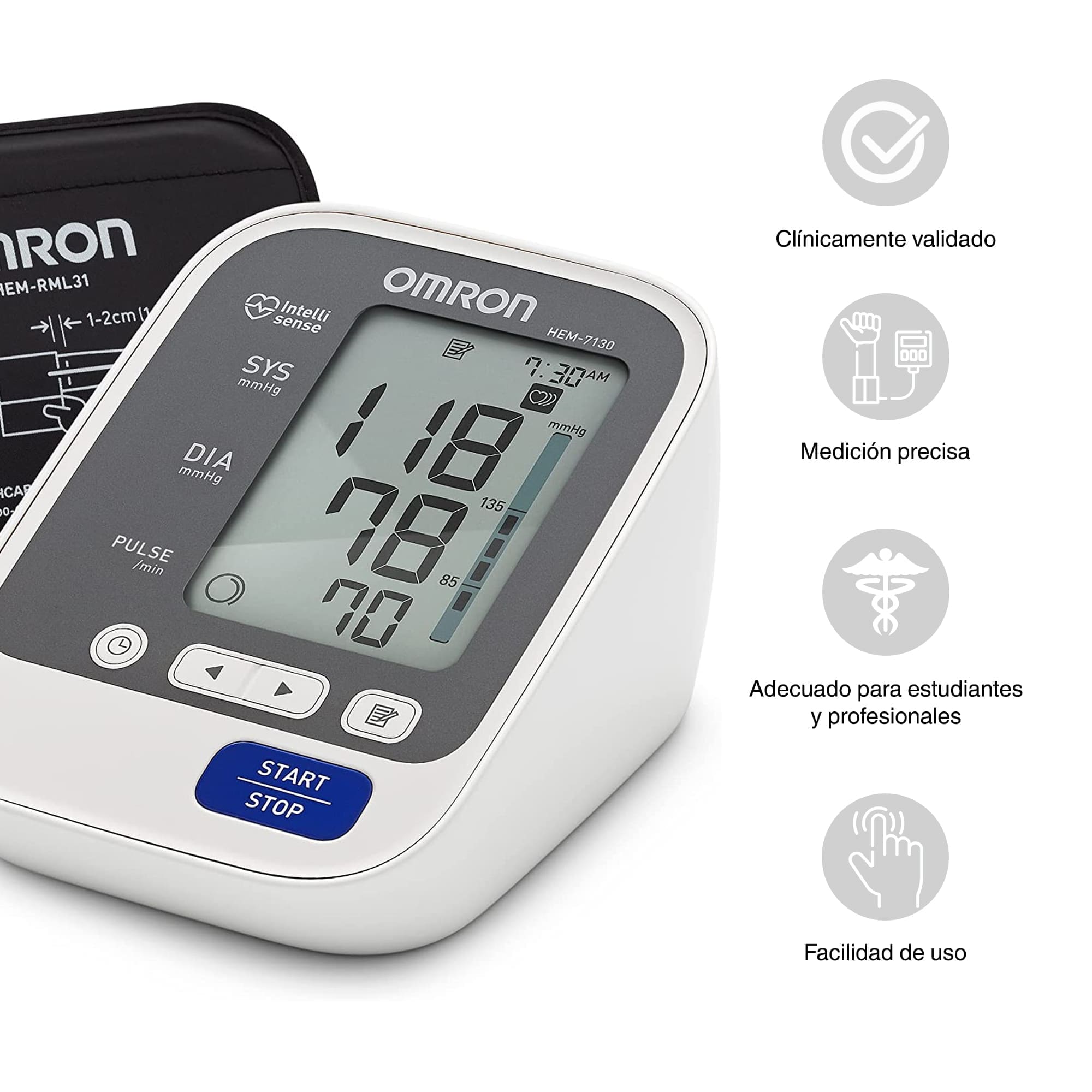 TOMA PRESIÓN TENSIÓMETRO DIGITAL BRAZO 60 MEMORIAS OMRON 7130 - 3