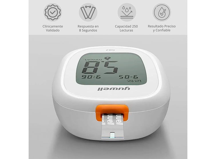 GLUCÓMETRO YUWELL 582 MEDIDOR GLUCOSA GLICEMIA 200 CINTAS 200 LANCETAS - 4