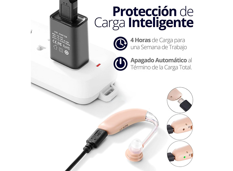 AUDÍFONO ORTOPÉDICO RECARGABLE TOPMEDIC 4 ELIMINADORES DE RUIDO - 6