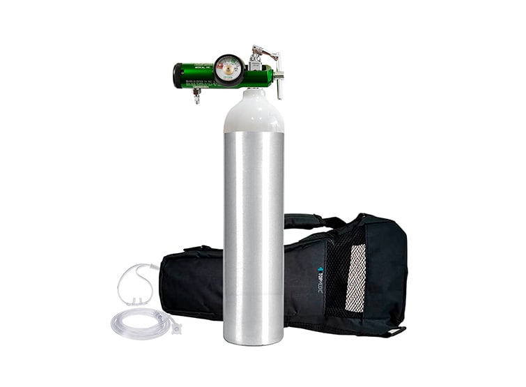 CILINDRO DE OXÍGENO TOPMEDIC PORTÁTIL 168 LITROS KIT ADULTO - 1