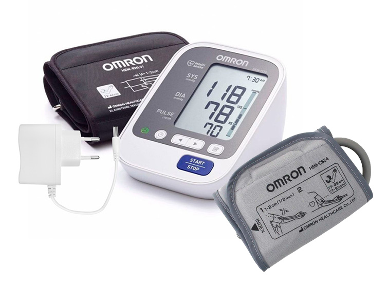 TOMA PRESIÓN DIGITAL DE BRAZO OMRON 7130 + BZTE ADULTO Y PEDIÁTRICO + ADAPTADOR ELÉCTRICO - 1