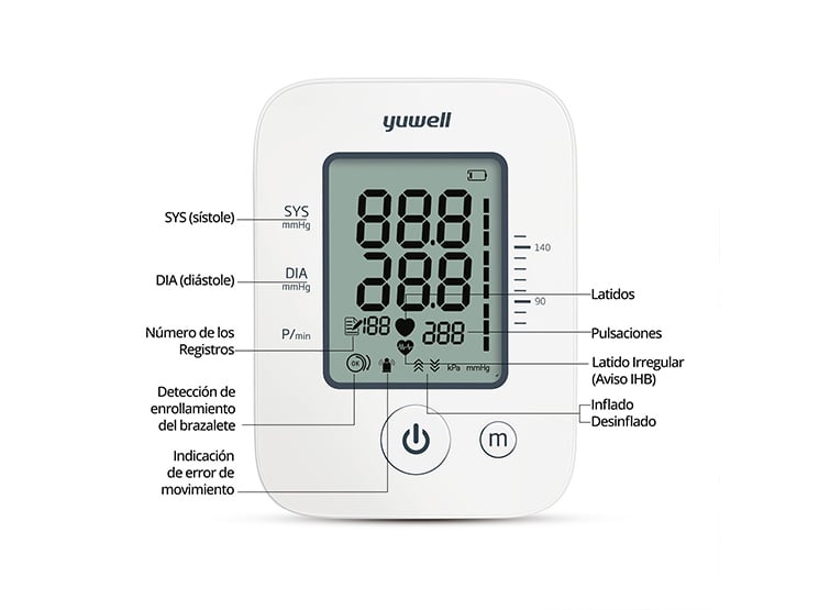 TOMA PRESIÓN DIGITAL DE BRAZO YUWELL YE660D CON VOZ + GLUCÓMETRO YUWELL 582 - 9