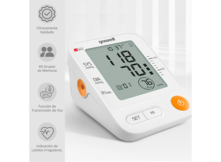 TOMA PRESIÓN DIGITAL DE BRAZO YUWELL YE670D + BZTE ADULTO Y PEDIÁTRICO + ADAPTADOR ELÉCTRICO - 3