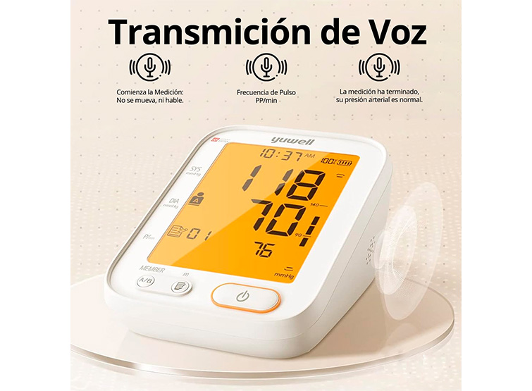 TOMA PRESIÓN DIGITAL DE BRAZO YUWELL YE680B + BZTE ADULTO Y PEDIÁTRICO 360° - 4