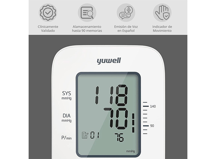 TOMA PRESIÓN DIGITAL DE BRAZO YUWELL YE660D CON VOZ + TALLÍMETRO DIGITAL - 8