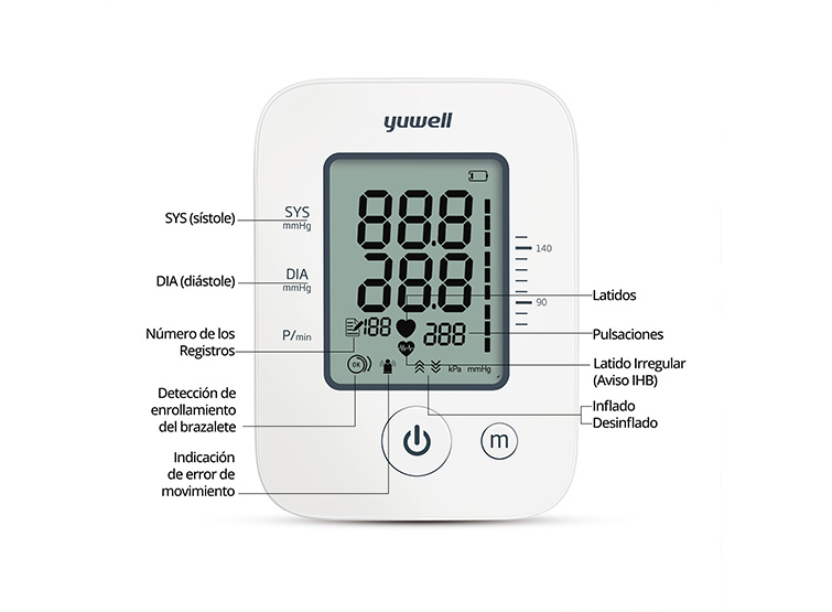 TOMA PRESIÓN DIGITAL DE BRAZO YUWELL YE660D CON VOZ + TALLÍMETRO DIGITAL - 10