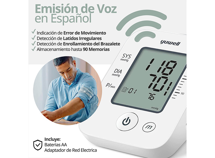TOMA PRESIÓN YUWELL YE660D CON VOZ + BZTE ADULTO Y PEDIÁTRICO - 4
