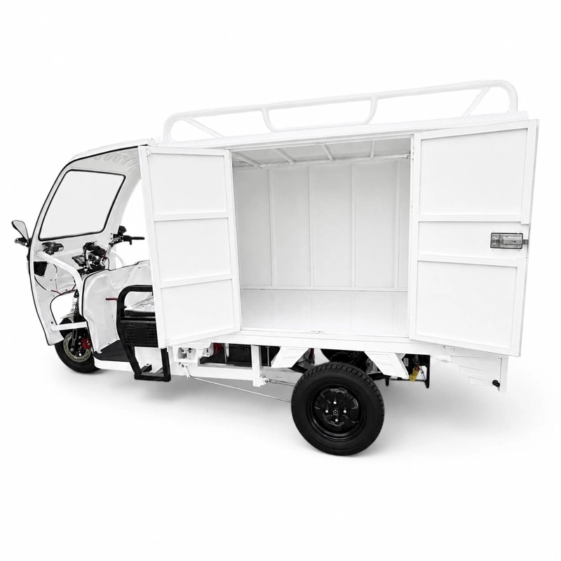 TRICICLO 'TORITO' BENCINA + ELECTRICIDAD CARGO BOX PARA 1.000 KILOS - 1.500W - 2