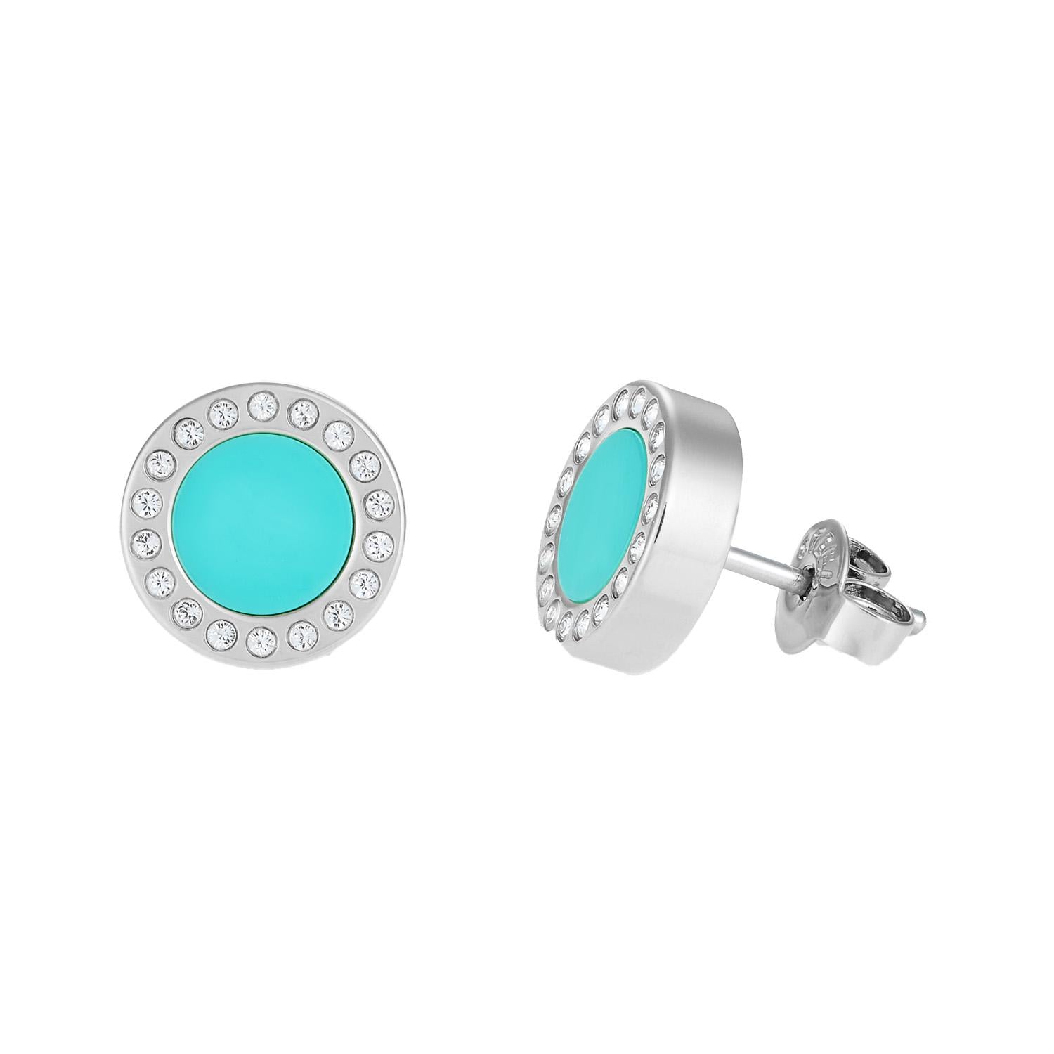 AROS ACERO INOXIDABLE JASON HYDE TURQUESA MUJER - 1