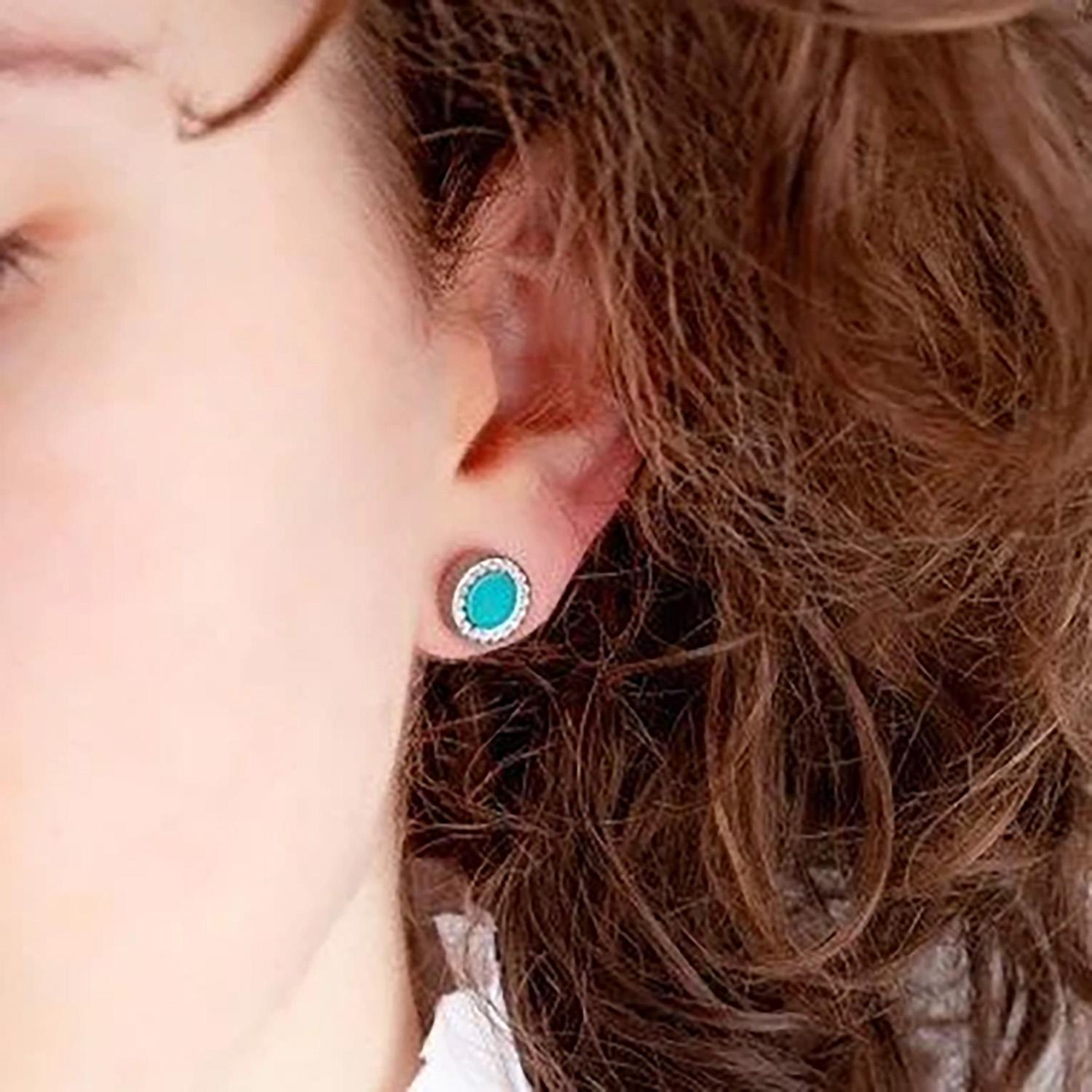 AROS ACERO INOXIDABLE JASON HYDE TURQUESA MUJER - 2