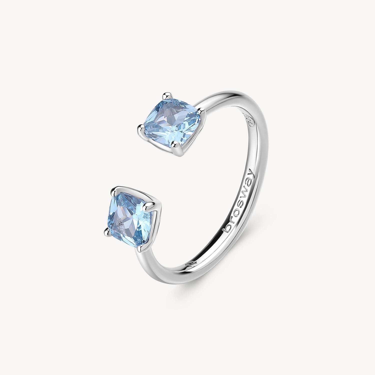 ANILLO PLATA BROSWAY FCL11B CELESTE MUJER - 1