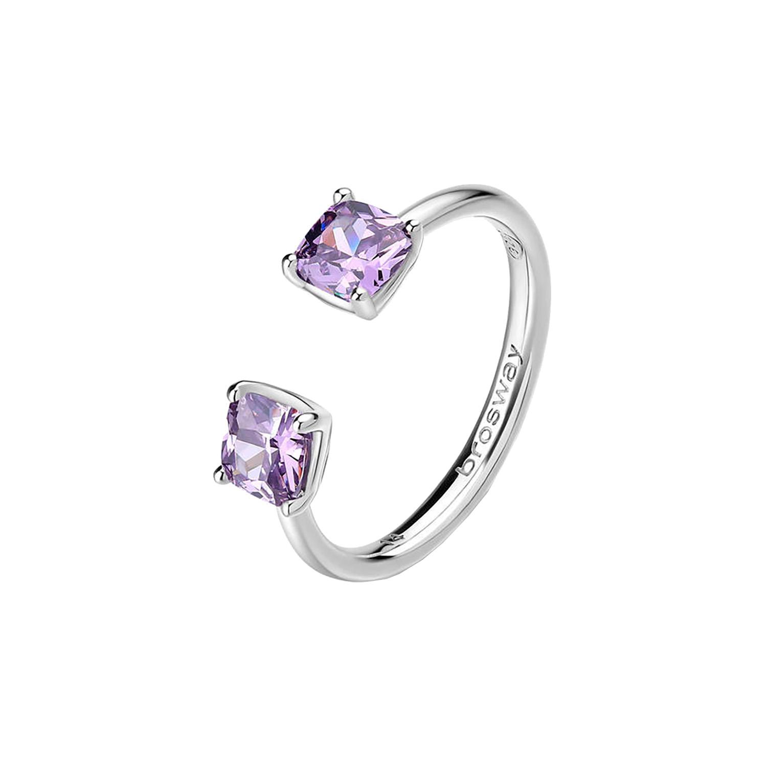 ANILLO PLATA BROSWAY FMP14B MORADO MUJER - 1
