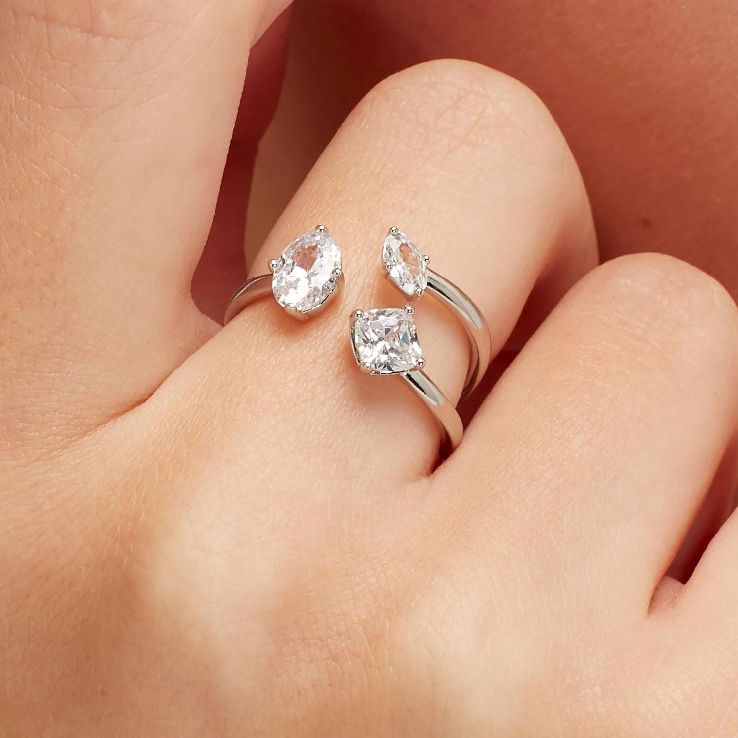 ANILLO PLATA BROSWAY FIW19B CRISTAL MUJER - 2