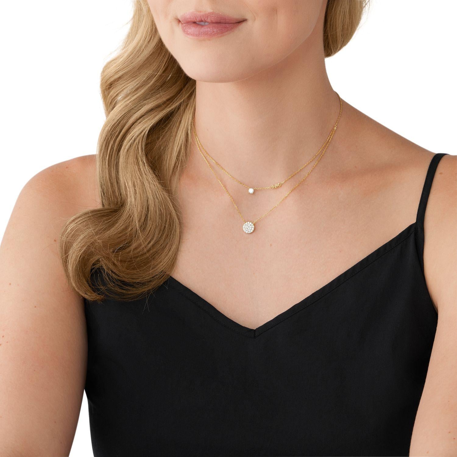 COLLAR MICHAEL KORS PLATA DOBLE DORADO MUJER - 3