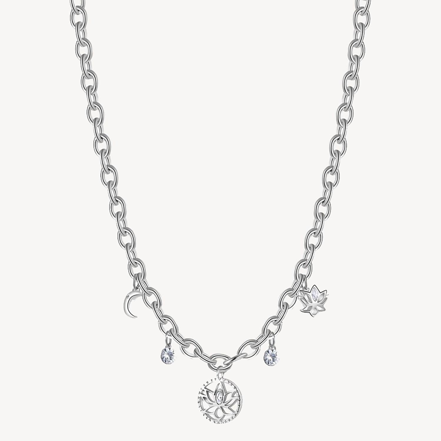 COLLAR BROSWAY ACERO INOXIDABLE BHKN071 PLATEADO MUJER
