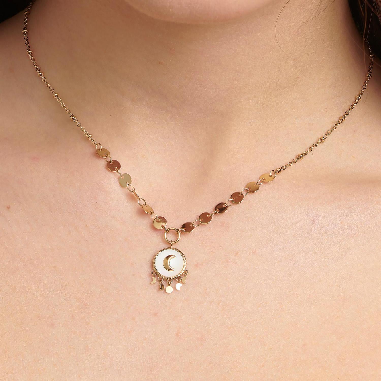 COLLAR BROSWAY ACERO INOXIDABLE BHKN080 DORADO MUJER - 2