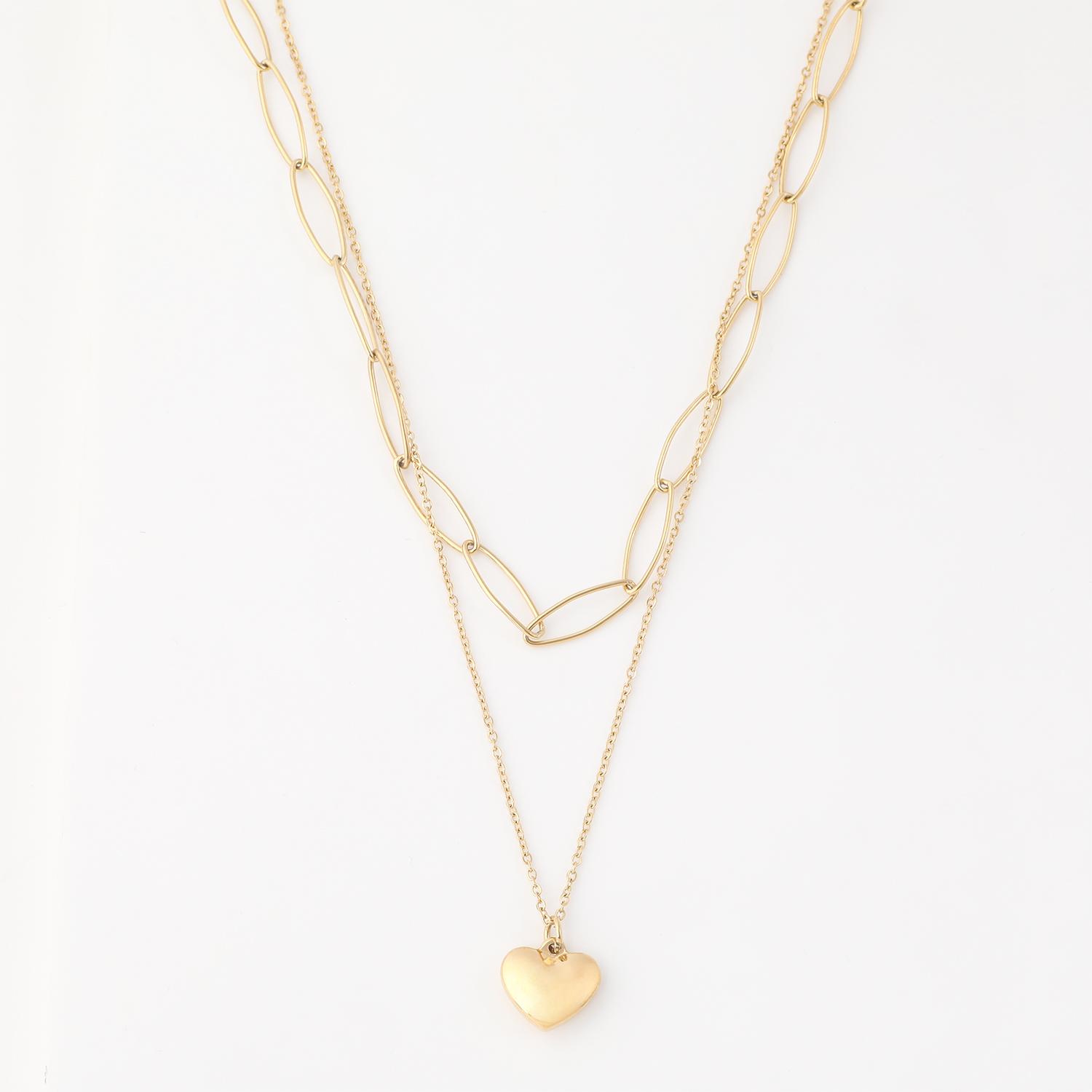 COLLAR 19V69 ITALIA ACERO INOXIDABLE DOBLE DORADO MUJER - 1