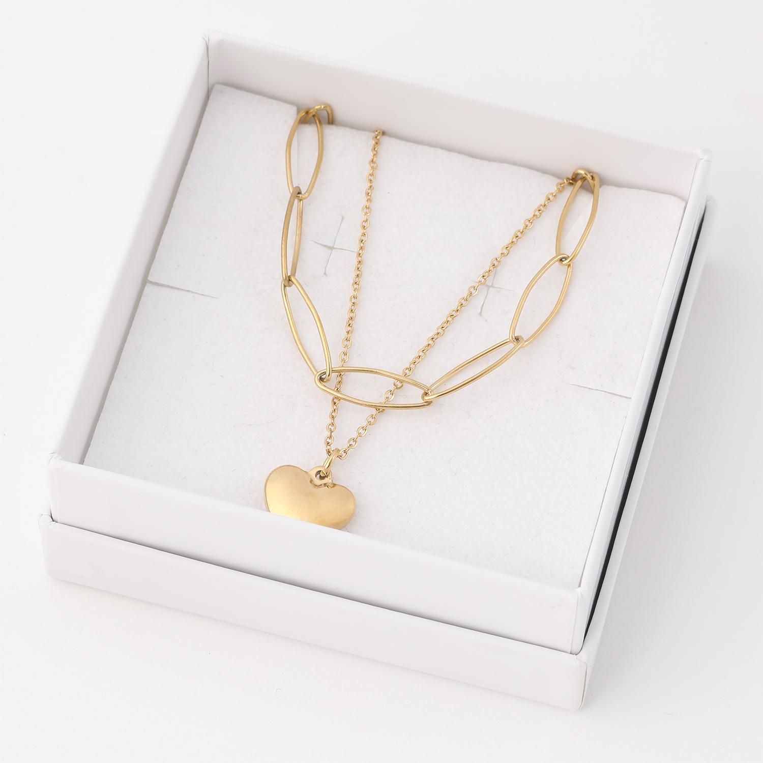 COLLAR 19V69 ITALIA ACERO INOXIDABLE DOBLE DORADO MUJER - 3