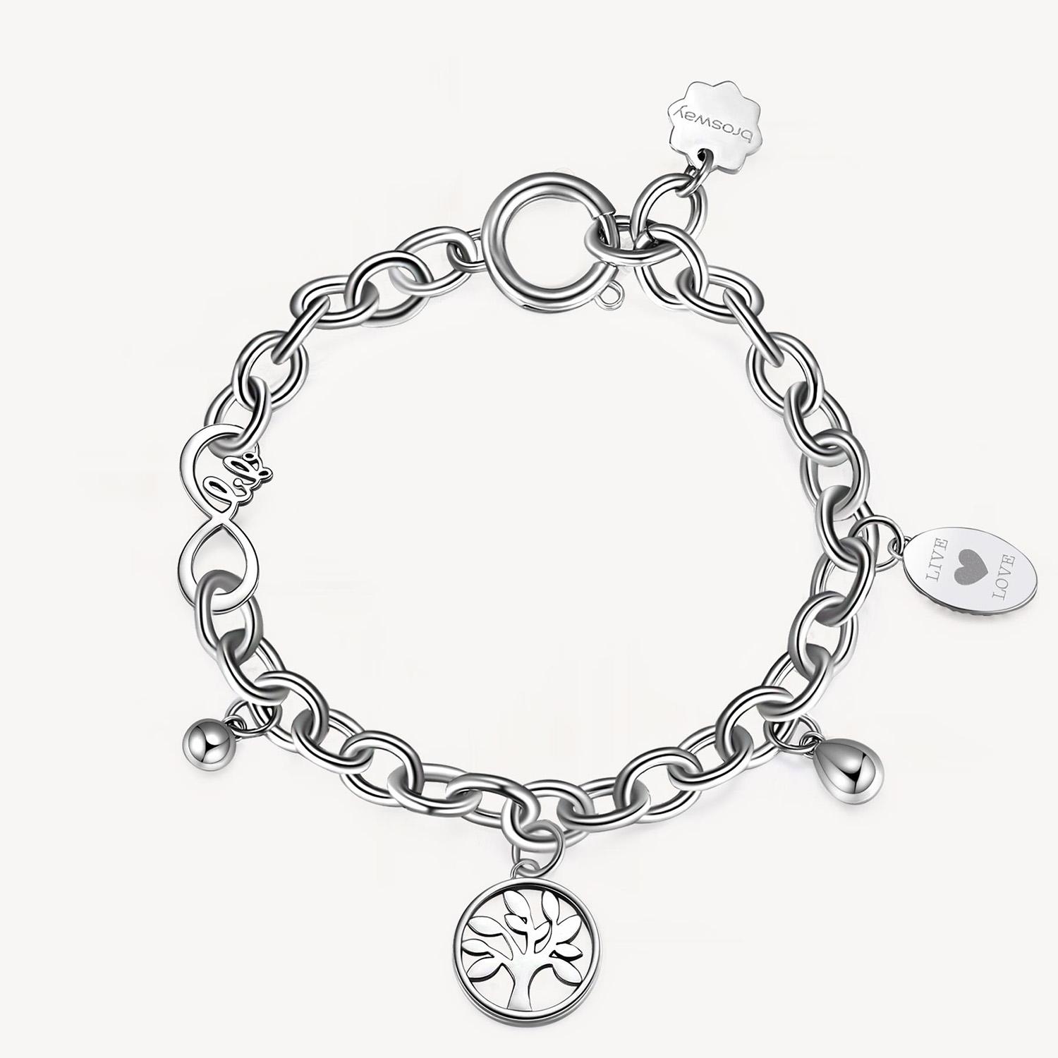 PULSERA BROSWAY CHAKRA PLATEADA ACERO - 2