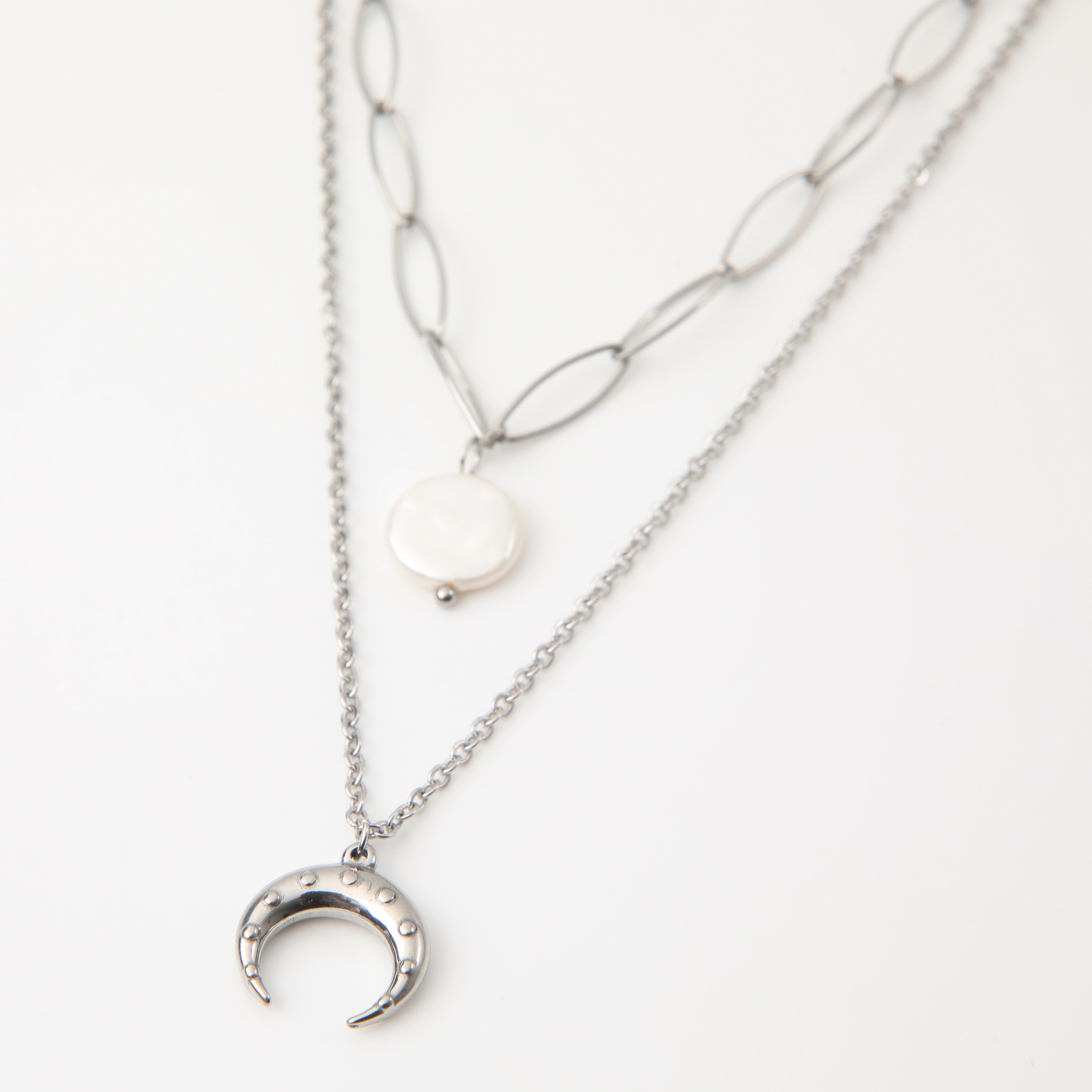 COLLAR 19V69 ITALIA ACERO INOXIDABLE DOBLE PLATEADO MUJER - 1